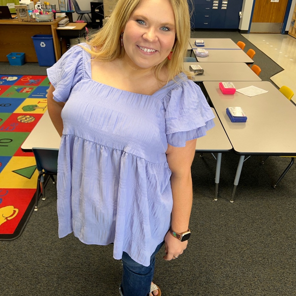 Women's Purple Ruffle Top - Picture 3 of 3